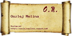 Oszlej Melina névjegykártya